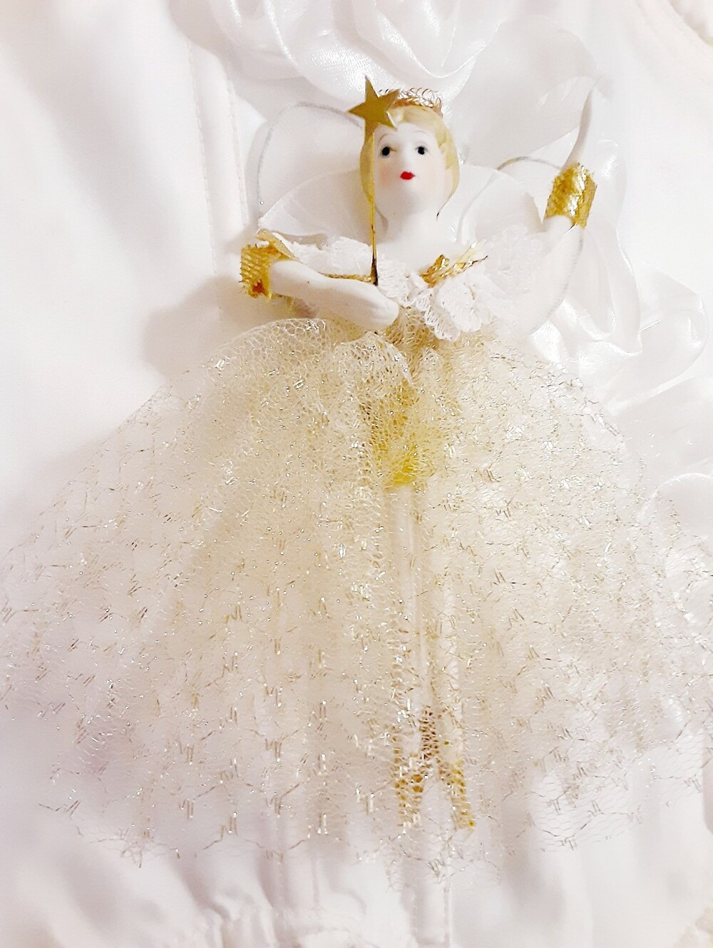Vintage Angel Ballerina Gold Fairy Christmas Ornament Doll